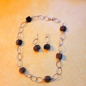 Silpada Designs set: Silver and wooden beads